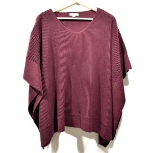 Loft cape/poncho style sweater - deep berry color